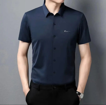 Men's Short Sleeve Non-Iron Business Shirt aimtoyou