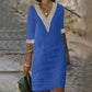 🎉New Product Launch💐– V-neck Lace-trimmed Cotton Linen Dress（49%OFF） spiyle