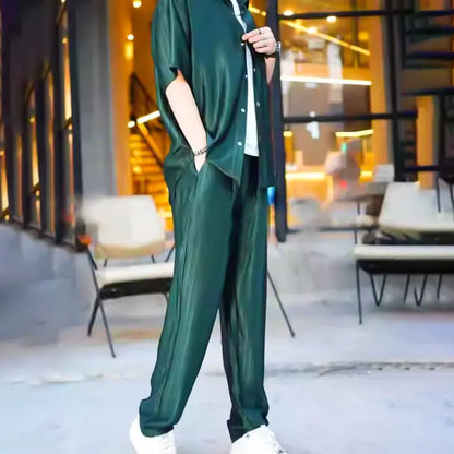 Men Luxury Glossy Casual Suits aiyoumoi