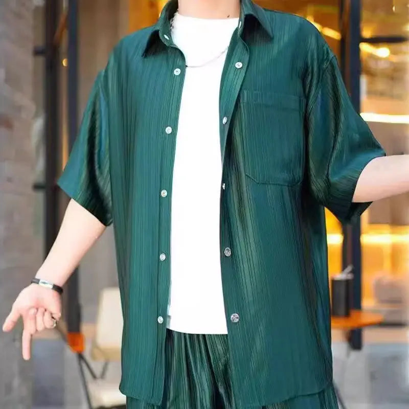 Men Luxury Glossy Casual Suits aiyoumoi