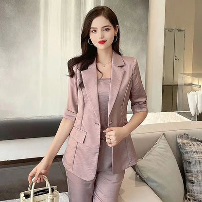 Women’s Fashion Casual Business 3-piece Set (Blazer+Camisole+Pants) jolieaprile11