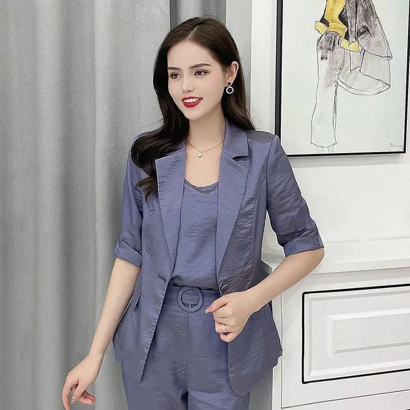 Women’s Fashion Casual Business 3-piece Set (Blazer+Camisole+Pants) jolieaprile11