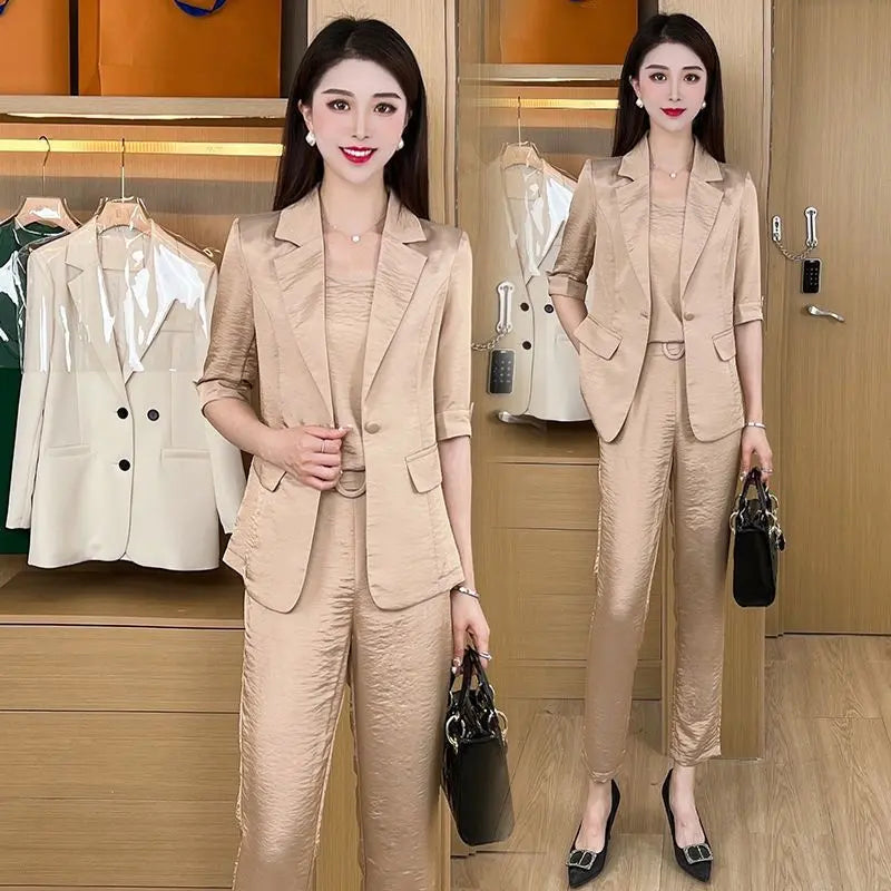 Women’s Fashion Casual Business 3-piece Set (Blazer+Camisole+Pants) jolieaprile11