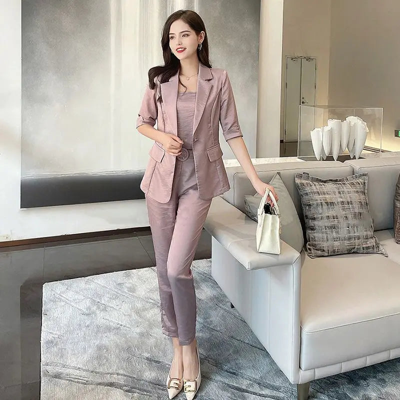 Women’s Fashion Casual Business 3-piece Set (Blazer+Camisole+Pants) jolieaprile11