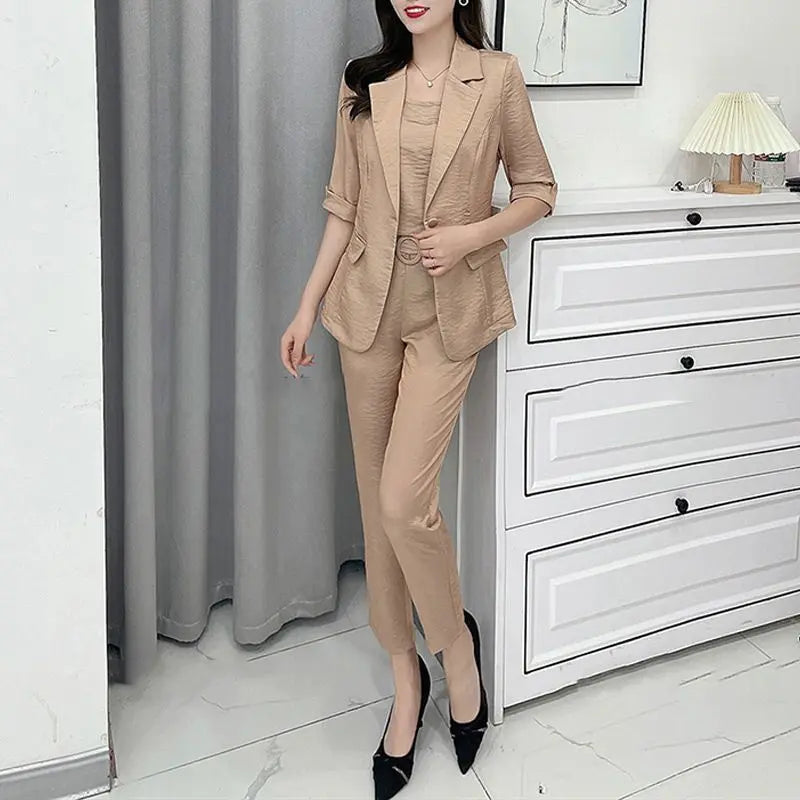 Women’s Fashion Casual Business 3-piece Set (Blazer+Camisole+Pants) jolieaprile11