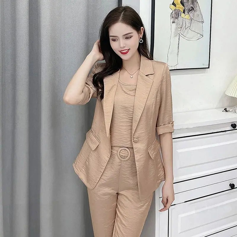 Women’s Fashion Casual Business 3-piece Set (Blazer+Camisole+Pants) jolieaprile11