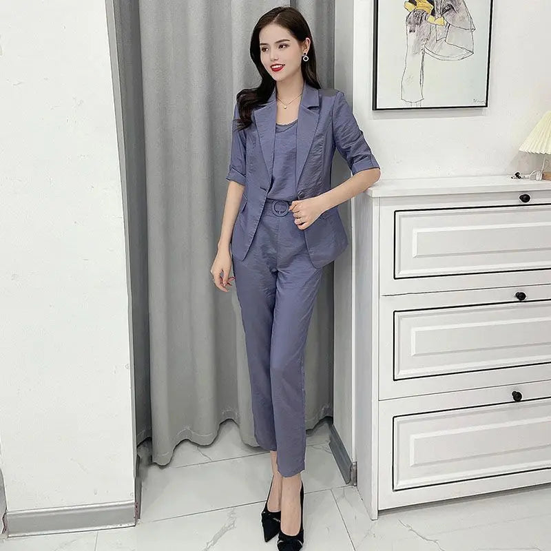 Women’s Fashion Casual Business 3-piece Set (Blazer+Camisole+Pants) jolieaprile11