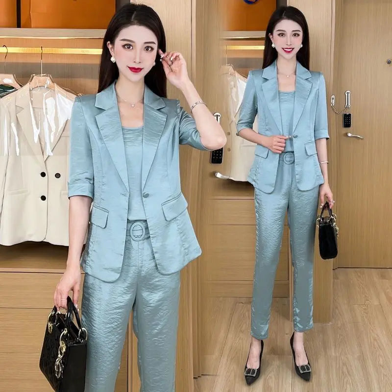 Women’s Fashion Casual Business 3-piece Set (Blazer+Camisole+Pants) jolieaprile11