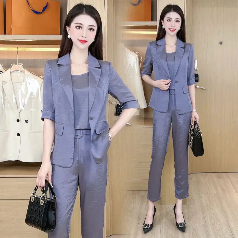 Women’s Fashion Casual Business 3-piece Set (Blazer+Camisole+Pants) jolieaprile11