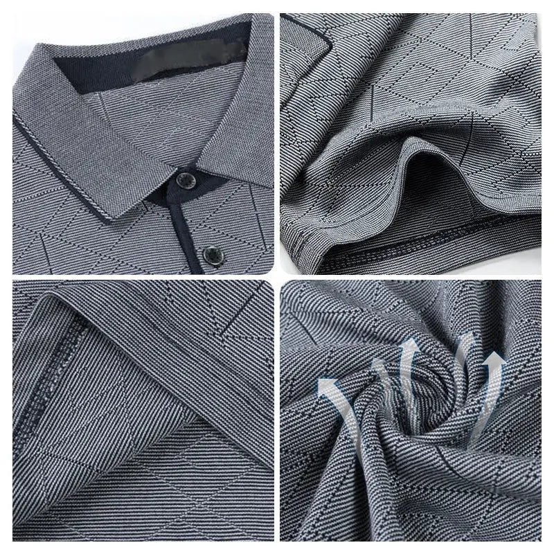 Men's Ice Silk Short Sleeve Lapel Shirt aimtoyou