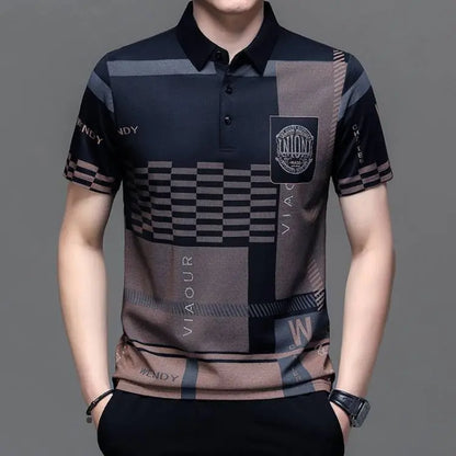 Ice Silk Print Short-sleeved Shirt aimtoyou