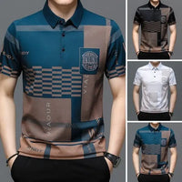 Ice Silk Print Short-sleeved Shirt aimtoyou