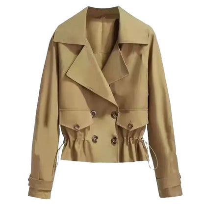 Korean Style Short Fashion Trench Coat spiyle