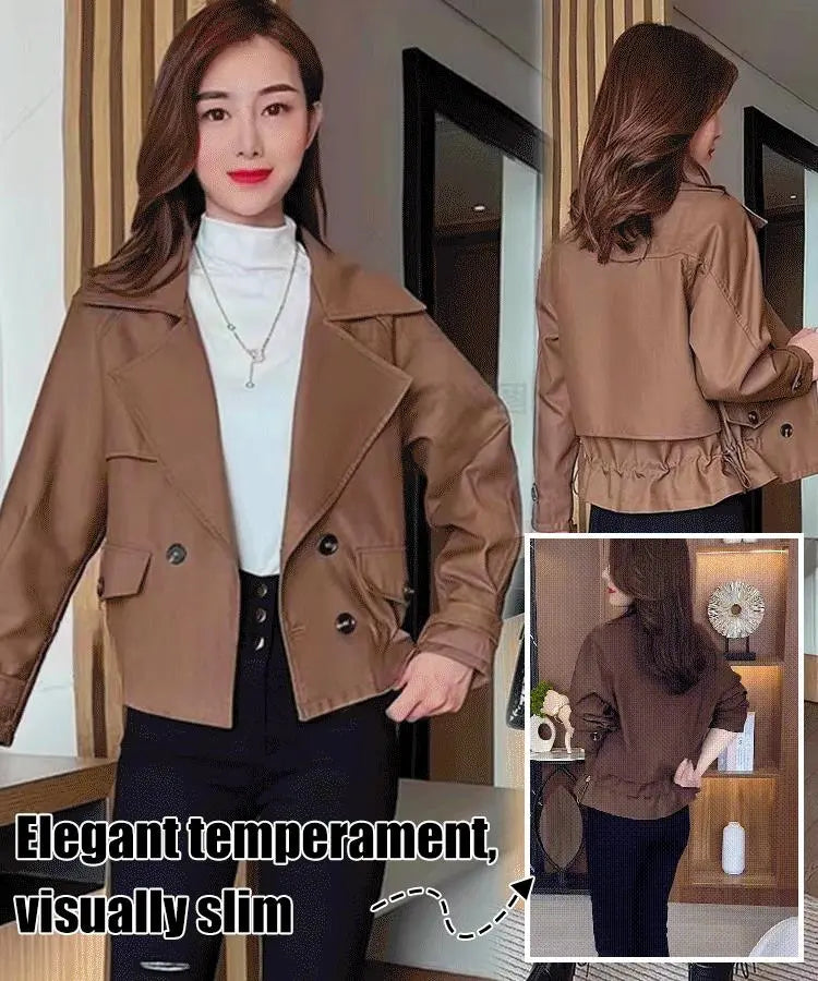 Korean Style Short Fashion Trench Coat spiyle