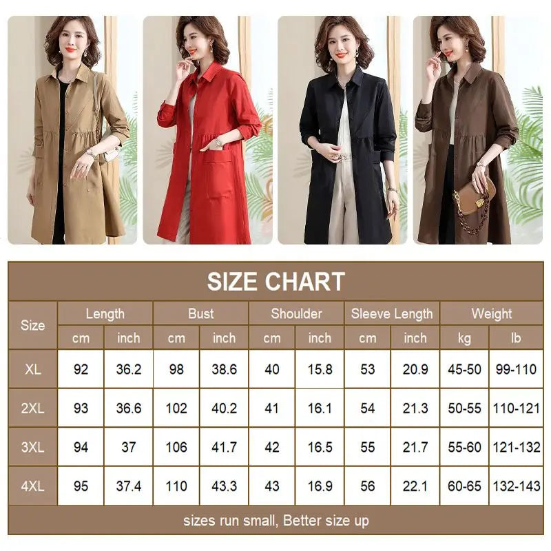 🔥Hot Sale $26.99🔥 Women’s Mid-length Trench Coat Casual Windbreaker(40%OFF) jolieaprile11