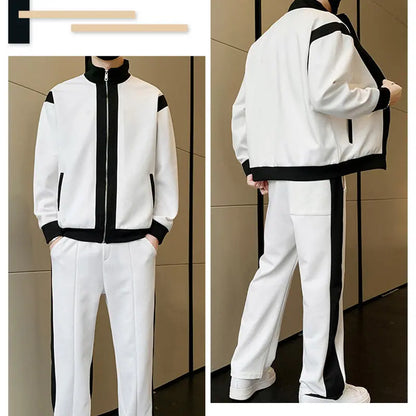 Men's Outfit Casual 2 Piece Contrast Sports Jogging Tracksuits Set（50% OFF） aiyoumoi