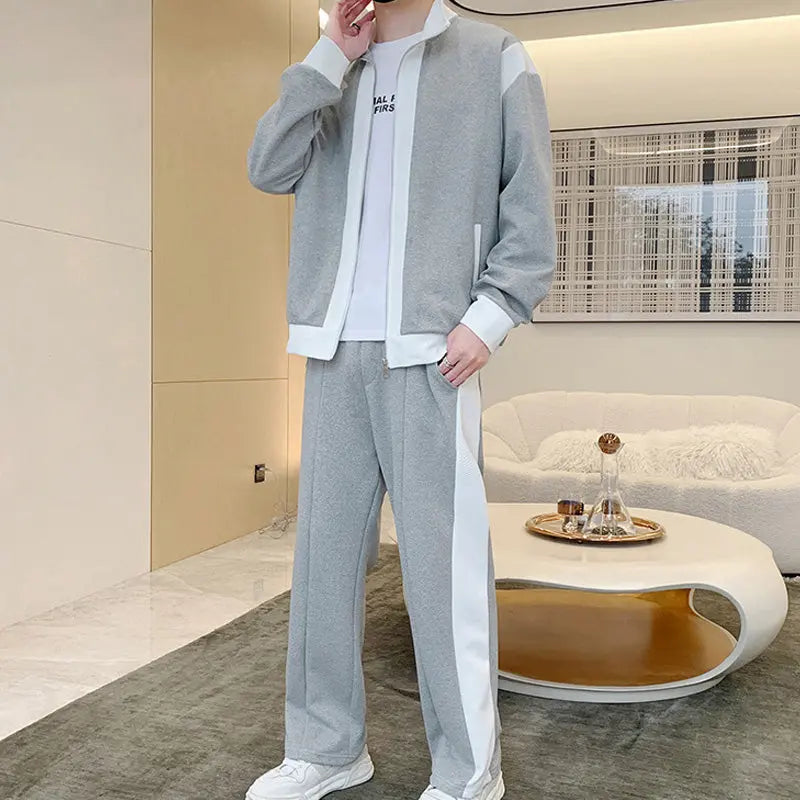 Men's Outfit Casual 2 Piece Contrast Sports Jogging Tracksuits Set（50% OFF） aiyoumoi