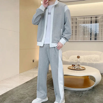 Men's Outfit Casual 2 Piece Contrast Sports Jogging Tracksuits Set（50% OFF） aiyoumoi