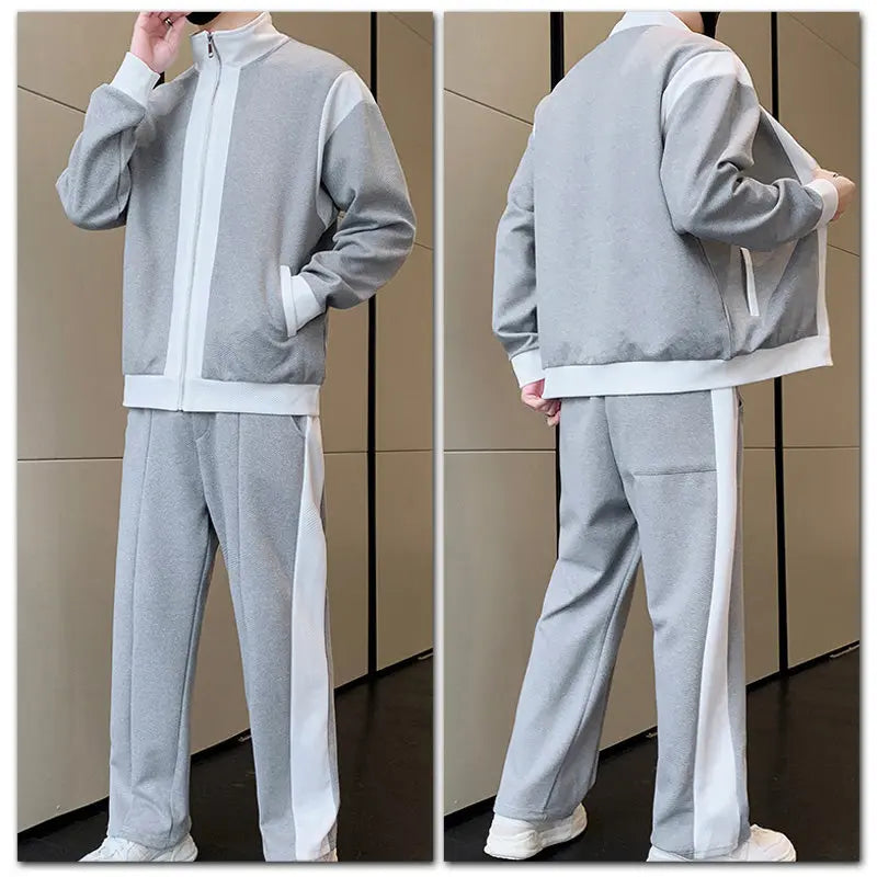 Men's Outfit Casual 2 Piece Contrast Sports Jogging Tracksuits Set（50% OFF） aiyoumoi