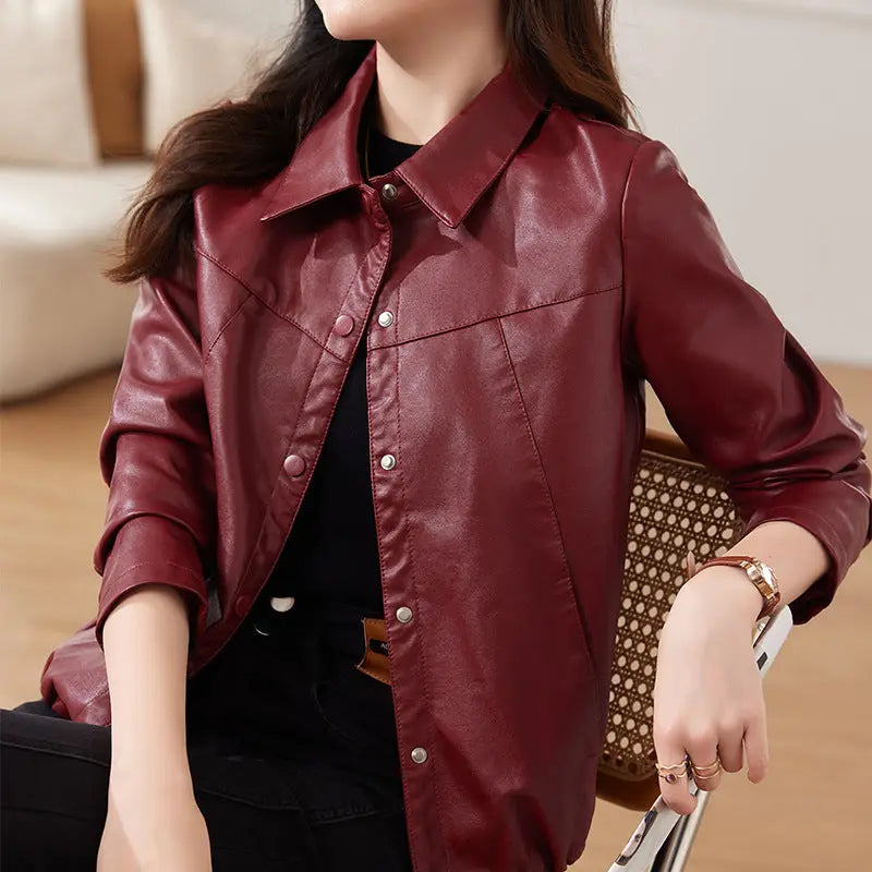 Women's shirt short leather jacket jolieaprile11