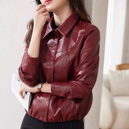 Women's shirt short leather jacket jolieaprile11