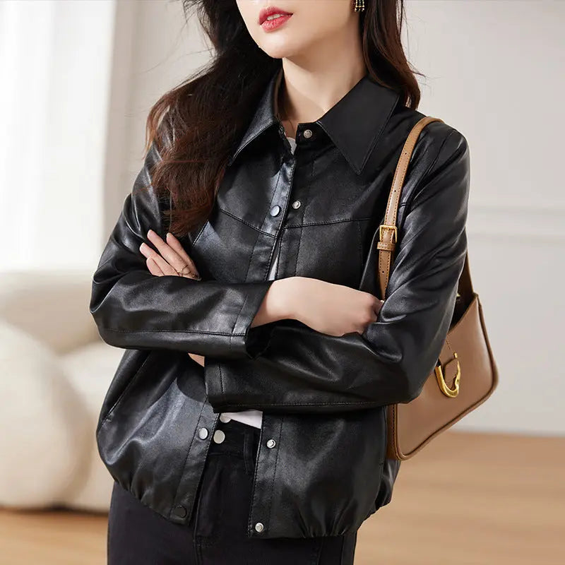 Women's shirt short leather jacket jolieaprile11