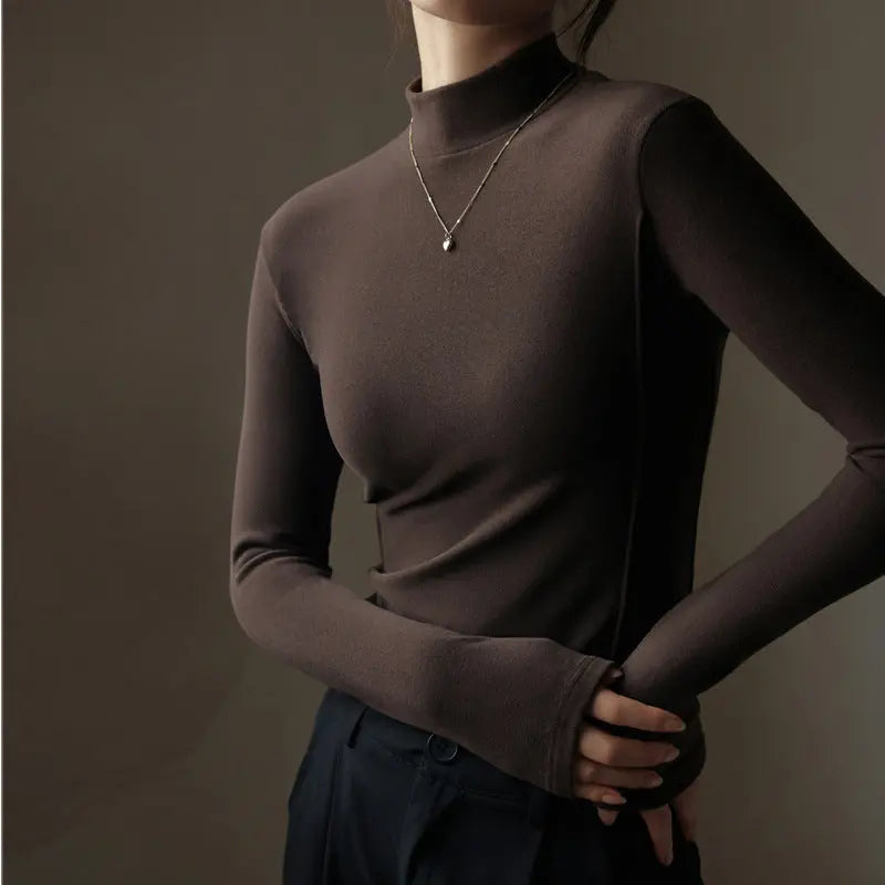 🔥buy 2 free shipping🔥✨2023 Autumn New-Half High Neck Long Sleeve Bottom Shirt jolieaprile11