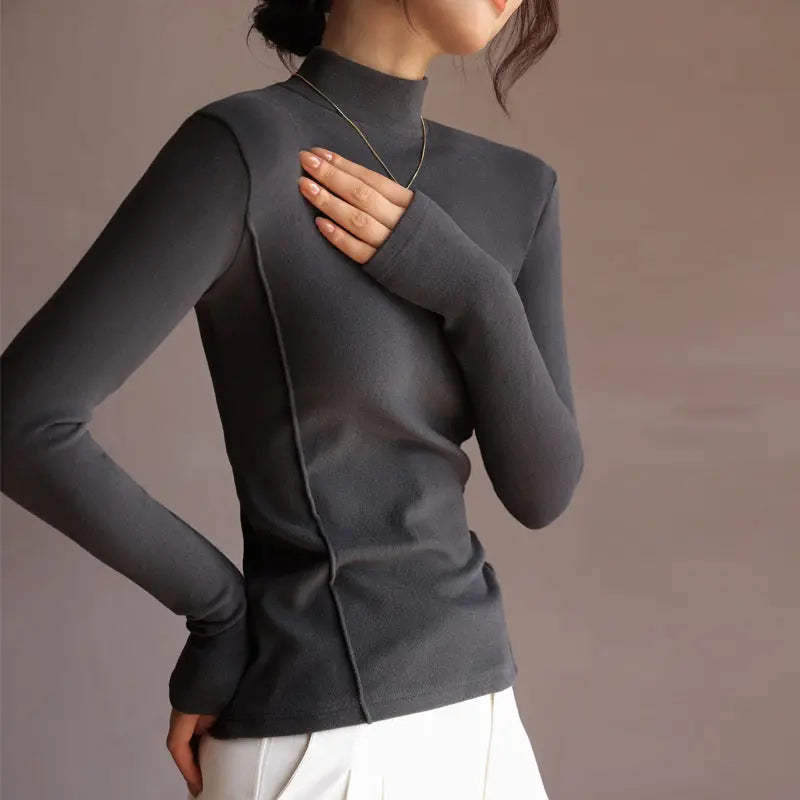 🔥buy 2 free shipping🔥✨2023 Autumn New-Half High Neck Long Sleeve Bottom Shirt jolieaprile11