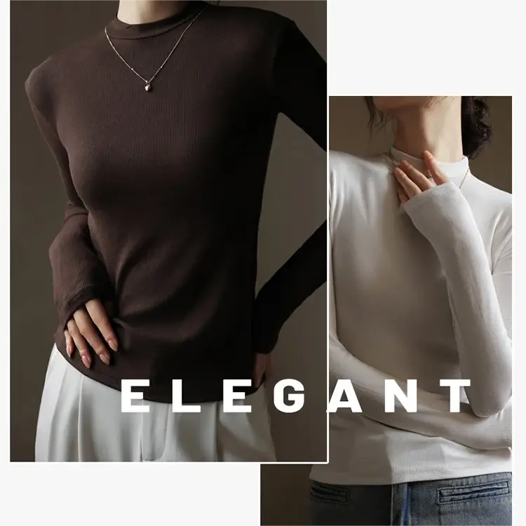 🔥buy 2 free shipping🔥✨2023 Autumn New-Half High Neck Long Sleeve Bottom Shirt jolieaprile11