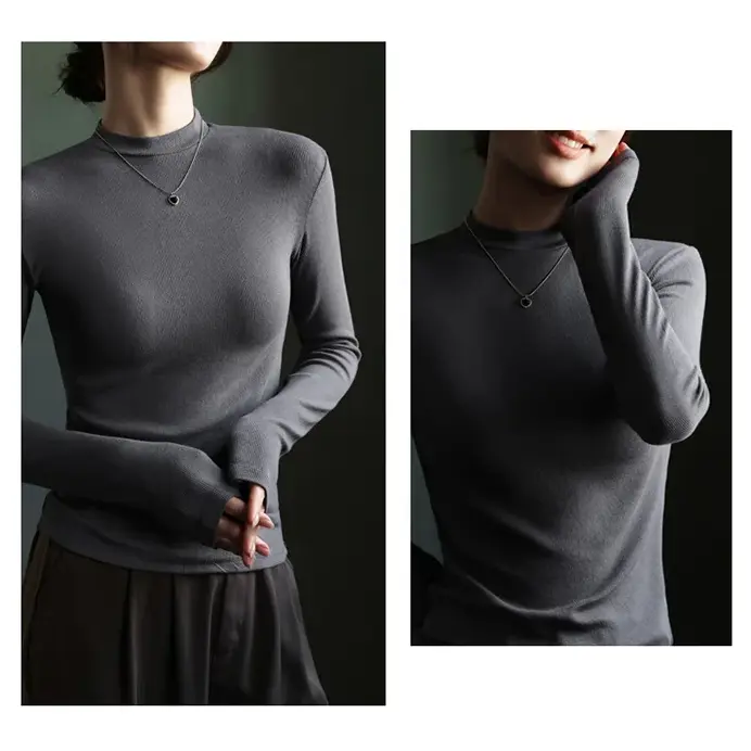 🔥buy 2 free shipping🔥✨2023 Autumn New-Half High Neck Long Sleeve Bottom Shirt jolieaprile11