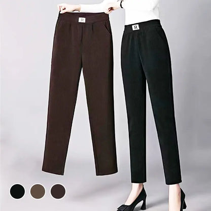 2023 New-Corduroy High Waist Straight Leg Plush Pants For Women spiyle