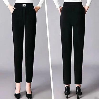 2023 New-Corduroy High Waist Straight Leg Plush Pants For Women spiyle