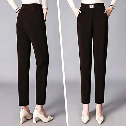2023 New-Corduroy High Waist Straight Leg Plush Pants For Women spiyle