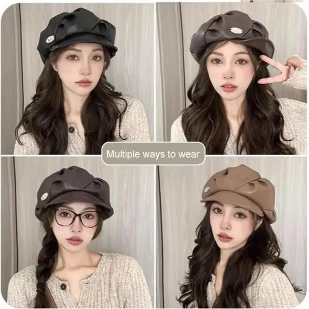 Stylish Leather Beret Hat jolieaprile11