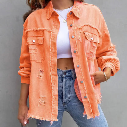 Relaxed Fit Denim Style Jacket spiyle