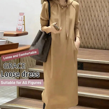 🔥🎅Hot Sale $29.99🎅🔥Women's Hooded Chic Loose Dress（40%OFF) spiyle