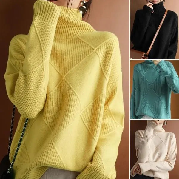 Loose Cashmere Turtleneck Sweater Cardigan spiyle
