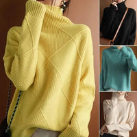 Loose Cashmere Turtleneck Sweater Cardigan spiyle