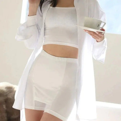 Double-layer Front Crotch Ice Silk Safety Shorts spiyle