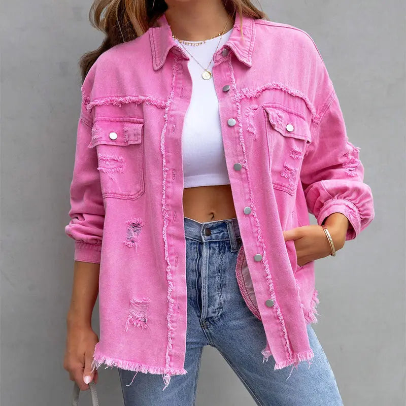 Relaxed Fit Denim Style Jacket spiyle