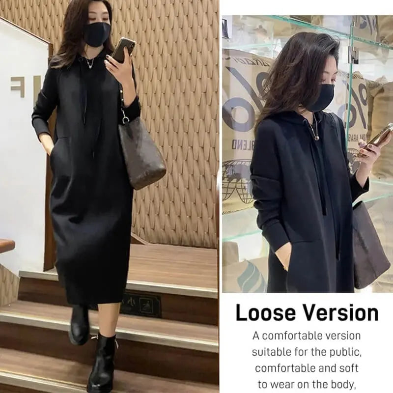 🔥🎅Hot Sale $29.99🎅🔥Women's Hooded Chic Loose Dress（40%OFF) spiyle