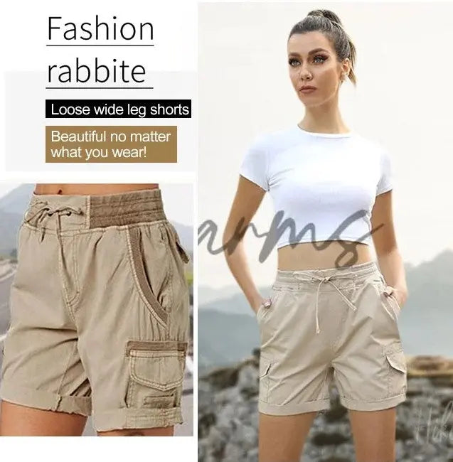 Popular High Waist Women's Cargo Shorts spiyle