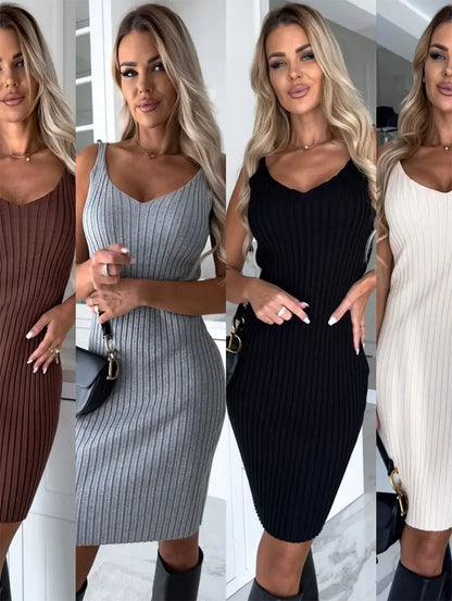 🔥HOT SALE🔥✨🥻Knit Pullover Sweater and Cami Dress Set(47%OFF) spiyle