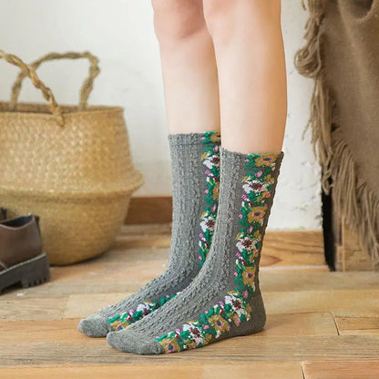 Vintage Embroidered Floral Socks spiyle