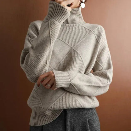 Loose Cashmere Turtleneck Sweater Cardigan spiyle