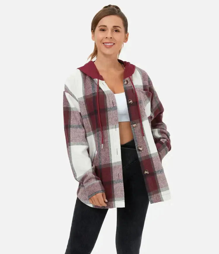 Pocket Plaid Fleece Casual Jacket - buy 2 free shipping spiyle