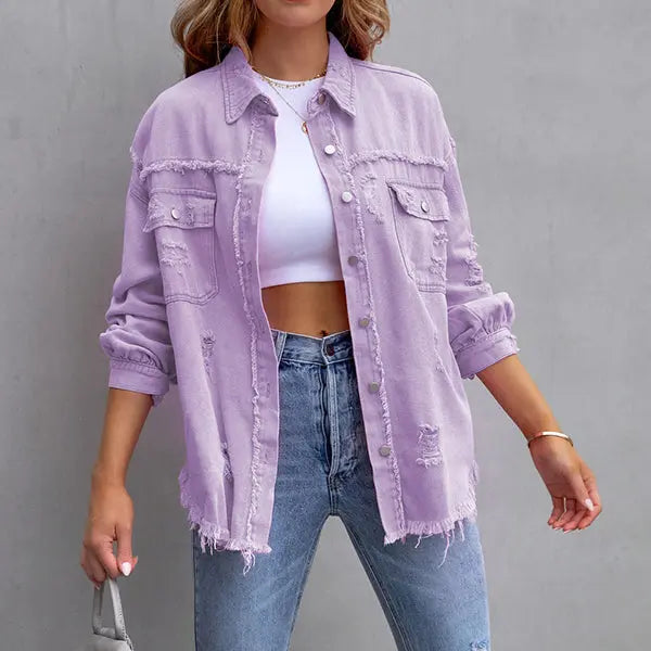 Relaxed Fit Denim Style Jacket spiyle