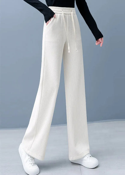 🔥✨Christmas promotion 50% OFF🎅🎁Women's Padded And Thickened Solid Color Wide-Legged Drawstring Straight Pants spiyle