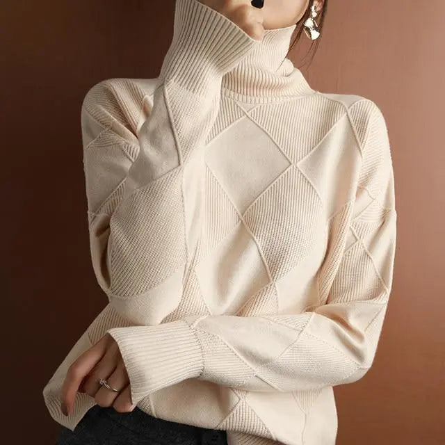 Loose Cashmere Turtleneck Sweater Cardigan spiyle