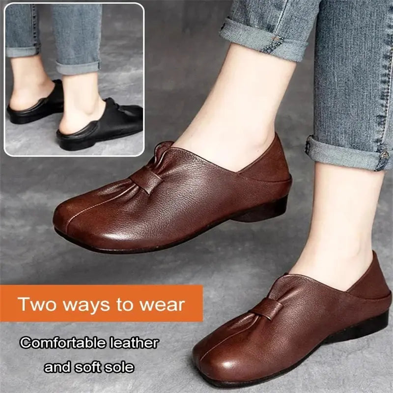 Low-Heeled Soft Sole Leather Shoes spiyle